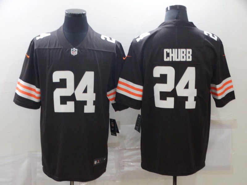 Men Cleveland Browns 24 Chubb Brown Nike Limited Vapor Untouchable NFL Jerseys